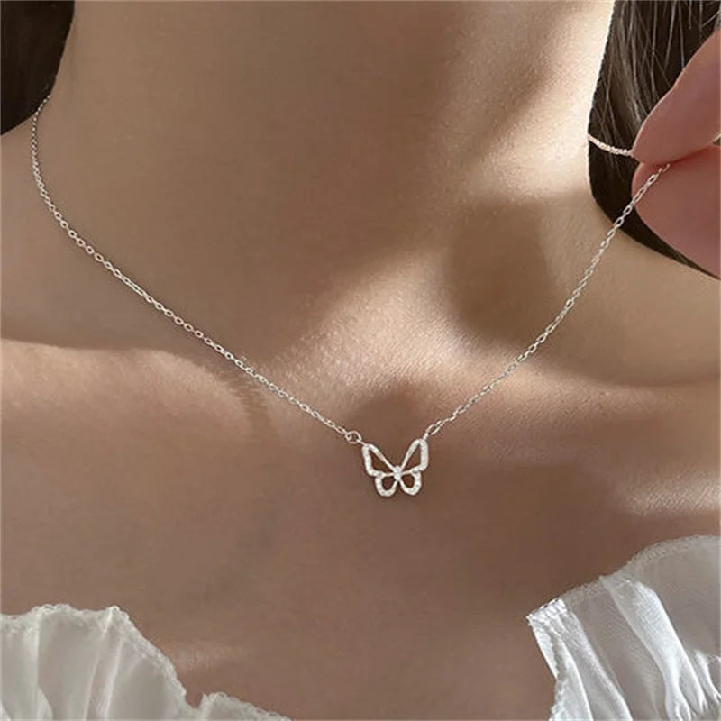 Exclusive Butterfly Necklace with Double Chain