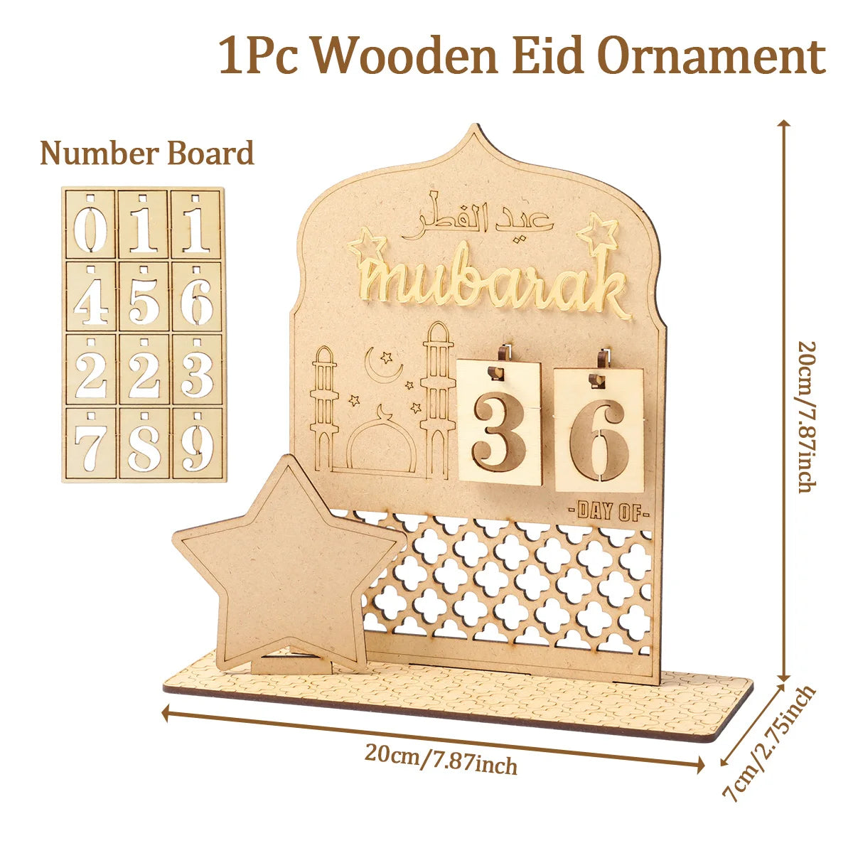 Wooden countdown calendar