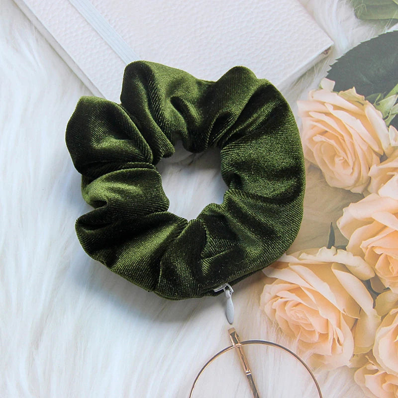 Scrunchie med dragkedja